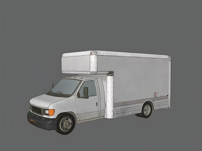 White Box Truck Commercial Vehicle With Cargo Storage And Delivery Design 3d model
