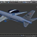 US Air Force Fighter Jet With Radar Dome Tail Number ED And American Flag Emblem