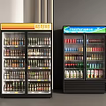 Commercial Glass Door Display Refrigerators Storing Assorted Beverages With Hello Summer And Youhao Ke Signs