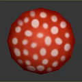Decorative Red Mushroom Lamp With White Spots Yellow Stem And Brown Dots