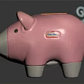 Sweet Pink Pig Shaped Piggy Bank With Gray Hooves And Pink Snout