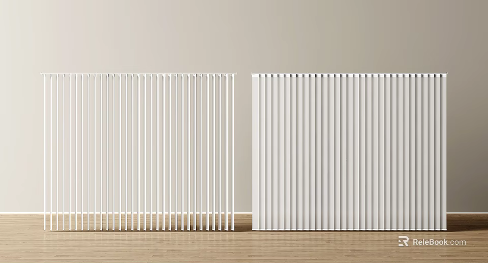 White Vertical And Horizontal Window Blinds Modern Home Decor Styles 3d model