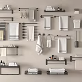 Stylish Essential Bathroom Accessories Including Towel Racks Shelves Towel Bars And Toilet Brushes