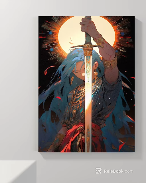 Vibrant Abstract Painting With Swirling Color Patterns Bold Brushstrokes And Textured Surfaces 3d model 