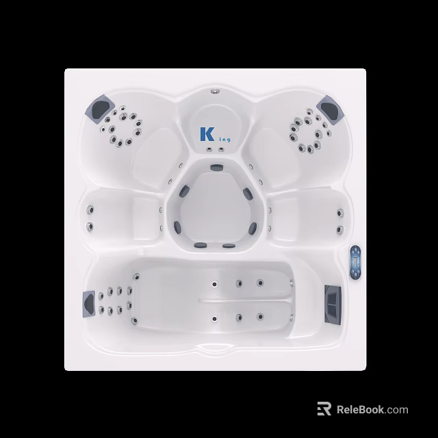 Modern Luxury Whirlpool Bathtub With Multiple Massage Jets Seating Areas And Ergonomic Design 3d model 