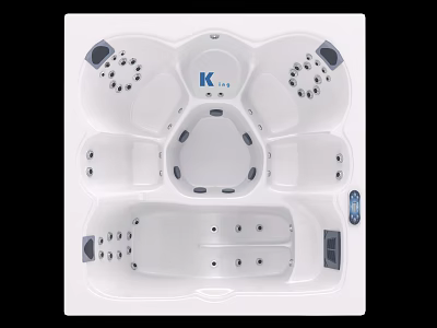 Modern Luxury Whirlpool Bathtub With Multiple Massage Jets Seating Areas And Ergonomic Design 3d model
