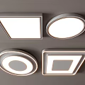 Modern Minimalist Ceiling Lights with Square and Round Slim Flush Mount LED Design 3d model