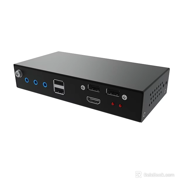 Black Multiport USB Hub With HDMI USB And Audio Ports And Sleek Design 3d model 