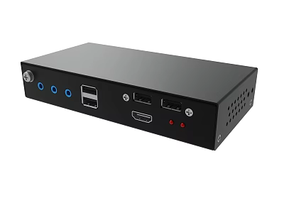 Black Multiport USB Hub With HDMI USB And Audio Ports And Sleek Design 3d model