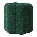 Light Gray Fluffy Ottoman With Multi Petal Design And Various Colors