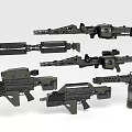 Guns, submachine guns, machine guns, long-range weapons 3d model