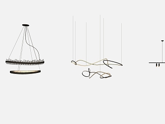 Modern chandelier combination 3d model