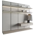 Modern Wardrobe Interior Design With Shelves Clothing Rail Drawers Storage Boxes And LED Lighting