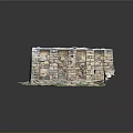 Ancient Stone Ruins Model with Historical Structure and Green Base