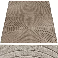 Square Rugs with Light Gray and Brown Concentric Circle Patterns Stacked Design 3d model