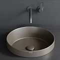 Modern Round Washbasin With Matte Black Faucet And Multiple Color Options For Bathroom Design