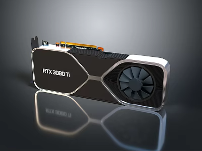 High Performance RTX 3080 Ti Graphics Card With Cooling Fan For Computer Systems 3d model