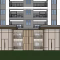 Modern Unit Building Entrance Simple Unit Entrance Gate 3d model