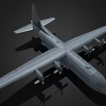 Military Transport Aircraft With Four Propeller Engines Gray Body Long Wings And Serial Number 044130