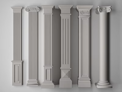 Variety Of Roman Columns With Different Designs 3d model