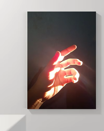 Figure Painting Artwork Featuring Hand Gesture With Light Shadow Artistic Details 3d model