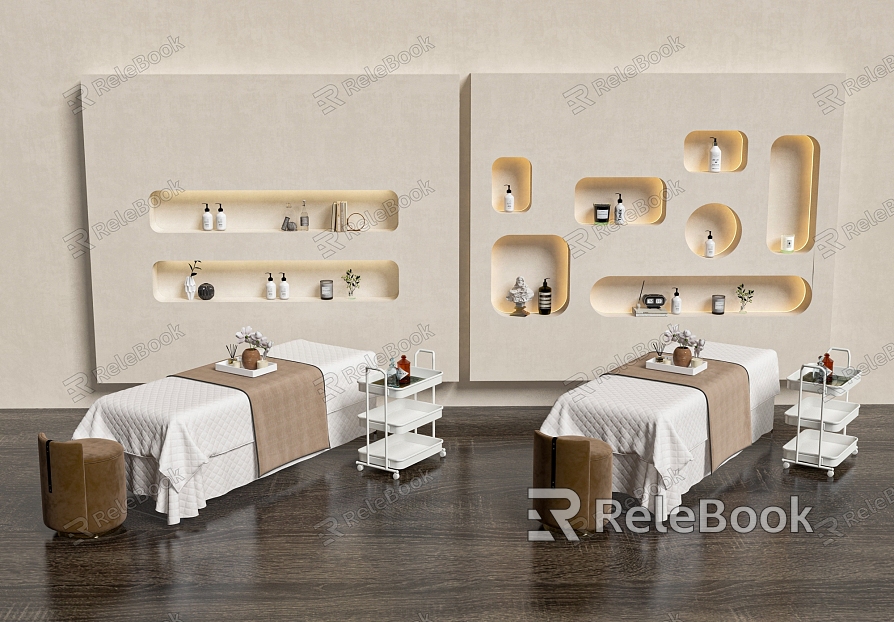 Beauty bed beauty background wall model