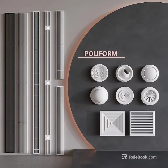 Poliform Air Conditioner Vents Featuring Various Modern Interior Design Styles 3d model 