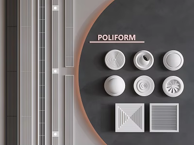 Poliform Air Conditioner Vents Featuring Various Modern Interior Design Styles 3d model