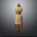 Red Frame Beige Body Dress Form Hanger With Tripod Base For Clothing