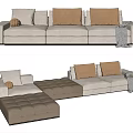 Modern Combination Sofa Multiplayer Sofa Combination 3d model