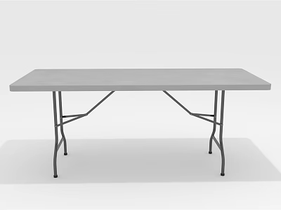 Folding Table With Gray Tabletop And Metal Frame Suitable For Indoor Use 3d model