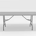 Folding Table With Gray Tabletop And Metal Frame Suitable For Indoor Use 3d model