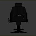 Black Barber Chair With Armrests Backrest Footrest And Round Metal Base