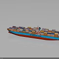 Maersk Line Container Ship with Colorful Containers Sailing on the Sea