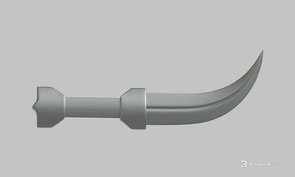 Scimitar Weapon With Curved Blade And Metal Hilt Design Features 3d model 