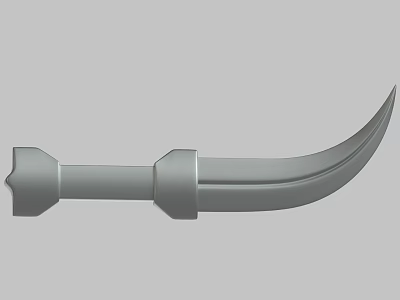 Scimitar Weapon With Curved Blade And Metal Hilt Design Features 3d model
