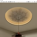 Dome Shaped Chandelier With Intricate Engravings For Ceiling Interior Decor 3d model