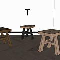 Modern Stool Shoe Changing Stool 3d model