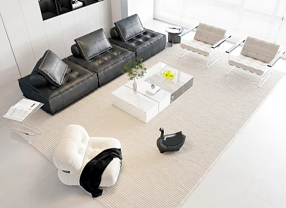 Modern Sofa Coffee Table Combination Sofa 3d model