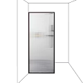 Modern Glass Room Divider With Sleek Design For Interior Space Separation 3d model