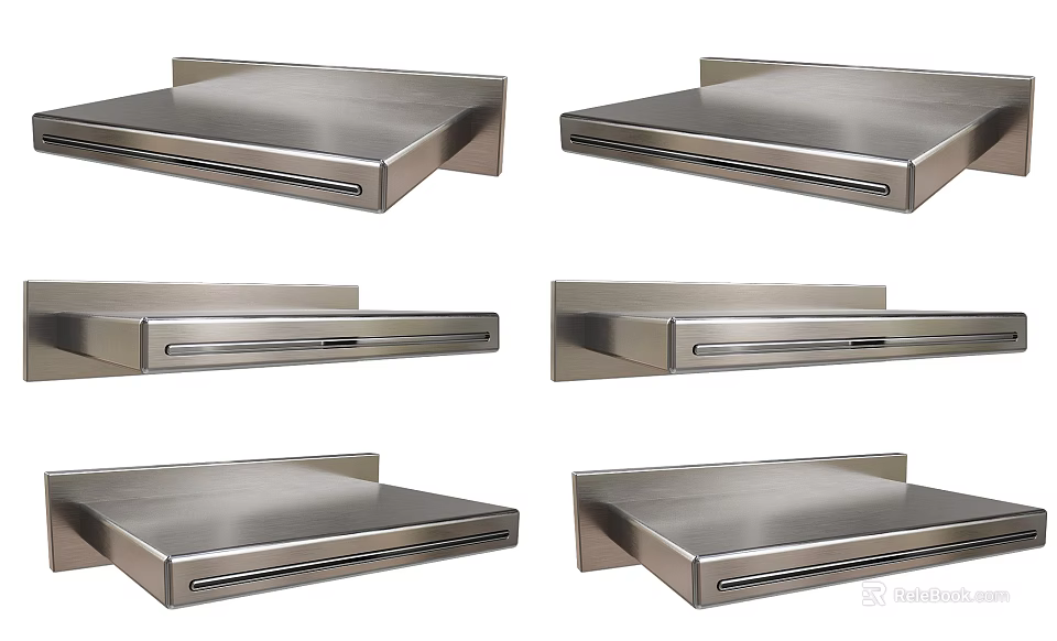 Modern Practical Stainless Steel Wall Mounted Bathroom Accessories Storage Shelves 3d model