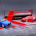 Audi Sport Dynamic Car Showcase With Blue And Red Performance Vehicles 3d model