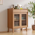 Nordic Sideboard Solid Wood Sideboard 3d model