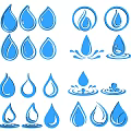 Blue Water Droplet Wall Decor With Creative Shapes And Patterns 3d model