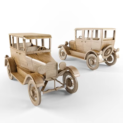Two Playful Vintage Wooden Electric Toy Car Models Fun For Kids 3d model Two Playful Vintage Wooden Electric Toy Car Models Fun For Kids 3d model