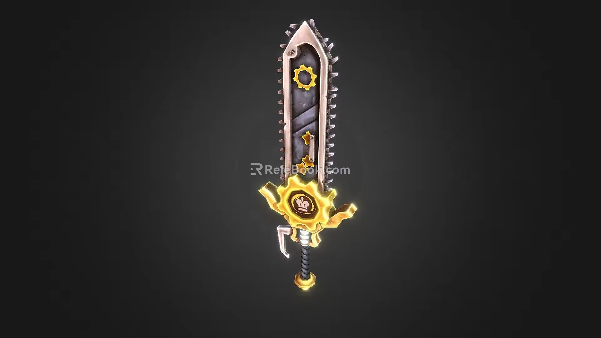 Hand painted chain saw dagger 3d model