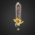 Hand painted chain saw dagger 3d model