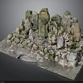 Ancient Stonehenge Model With Standing Stones And Surrounding Rock Walls