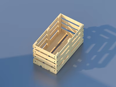 Wooden Storage Box For Household Use With Natural Wood Material And Practical Design 3d model