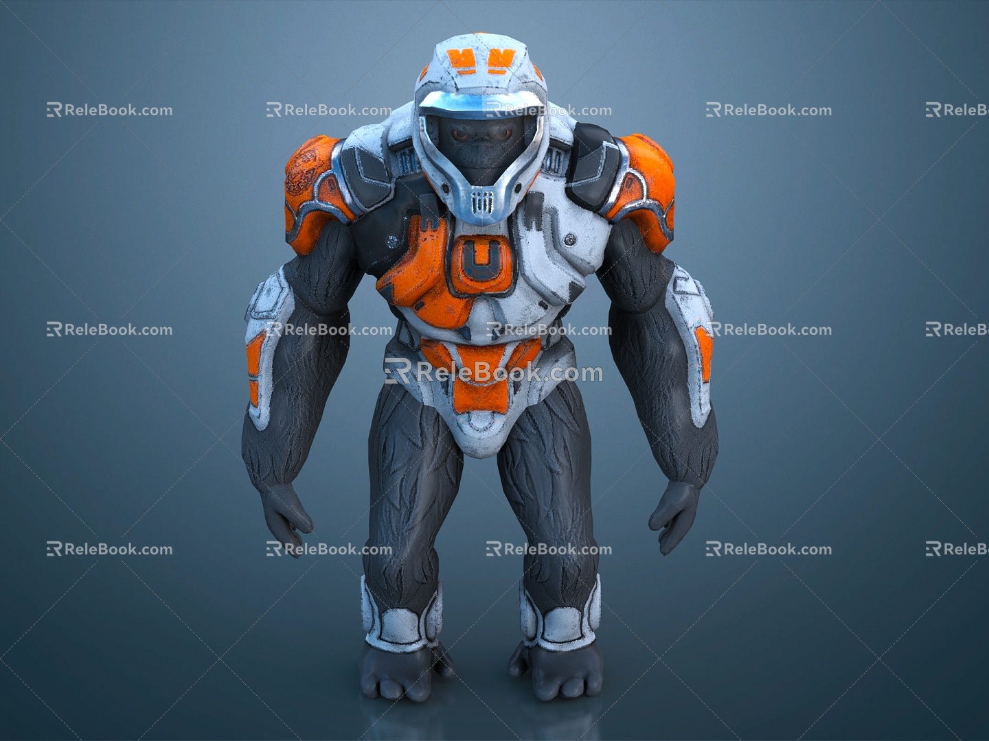 Modern game character sci-fi gorilla sci-fi ape model